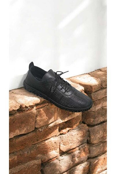 Mammamia 19En72 Genuine Leather Lace-Up Casual Soft Inner Orthopedic Sole Shoes