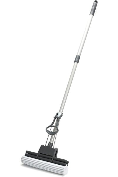 Cleany Genie ممسحة إسفنجية قابلة للطي من مادة PVA مقاس 28 سم، ممسحة إسفنجية فائقة الامتصاص، مقبض حديدي تلسكوبي