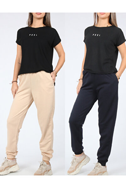 Evendi Pants set, Black/Cream