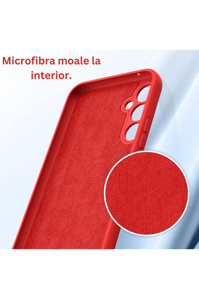 Samsung A54 5G compatible case made of velvety silicone with camera protection - Red