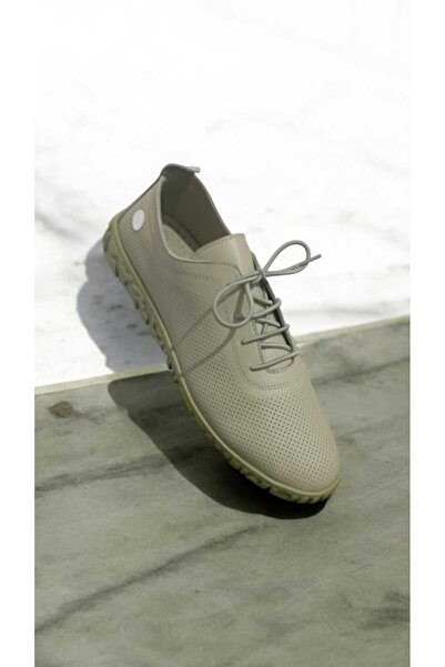 Mammamia 19En72 Genuine Leather Lace-Up Casual Soft Inner Orthopedic Sole Shoes
