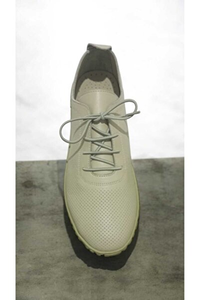 Mammamia 19En72 Genuine Leather Lace-Up Casual Soft Inner Orthopedic Sole Shoes