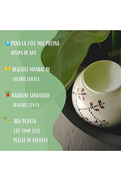 LUTOYA "Macese" Self-watering Plant Vase, Decorative Terracotta Clay, 350 ml