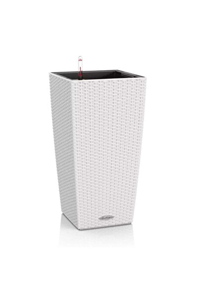 Lechuza Jardinieră cu auto-udare CUBICO Cottage 30, efect de ratan alb
