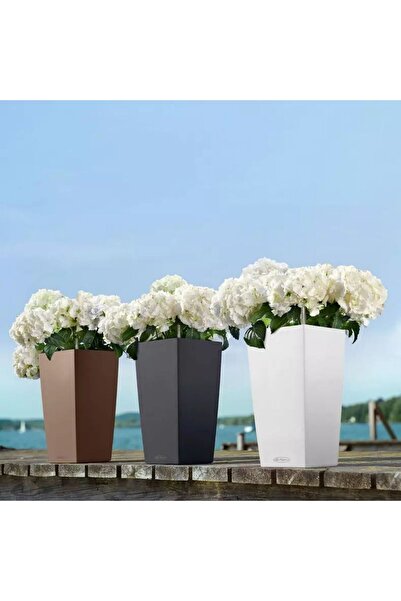 Lechuza CUBICO Color 22 Self-Watering Planter, 6 L, Matte White