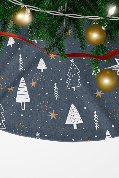 EsnafAli Lacivert Beyaz Küçük Çam Ağaçları Çam Ağacı Örtüsü