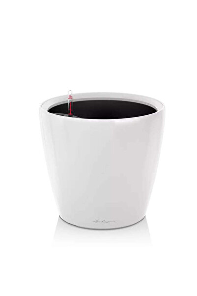 Lechuza Classico Premium 28 LS Self-Watering Pot, 7 L, Glossy White