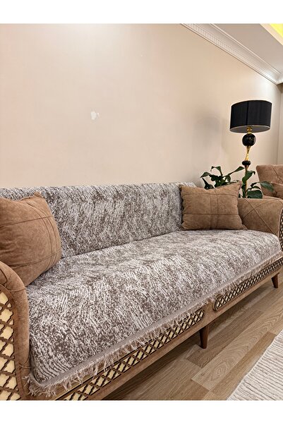 montanahome غطاء كرسي فاخر من القطن بنمط رخامي مضاد للانزلاق ذو وجهين مع حواف...