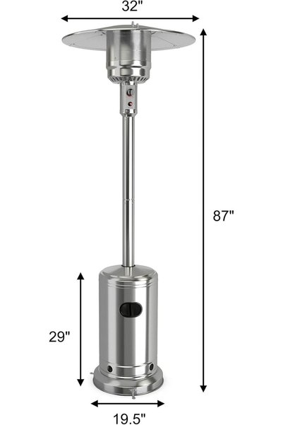 ZM zMartEx Real Flame Outdoor Mushroom Patio Heater 13KW Propane Gas Standing Floor Heater for Outdoor