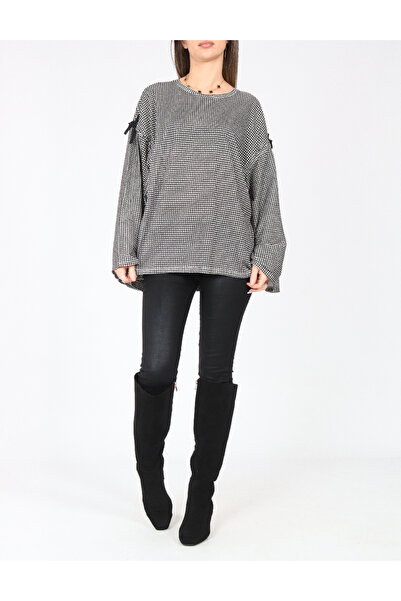 Evendi Bluza Oversize, Alb/Negru