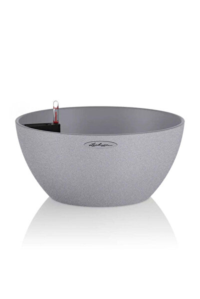 Lechuza Cubeto Stone 30 Self-Watering Planter, 4.5 L, Stone Grey