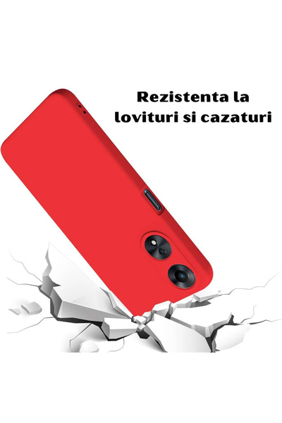 OPPO Case for A78 5G made of velvety silicone with microfiber interior and camera protection - Red