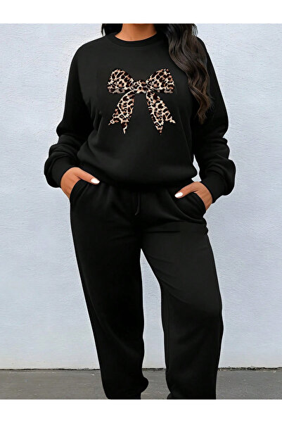 MODAVİBE Γυναικείο σετ φόρμας με λαιμόκοψη 0-γιακά, 2 κλωστές, σε ραντονωμένη...