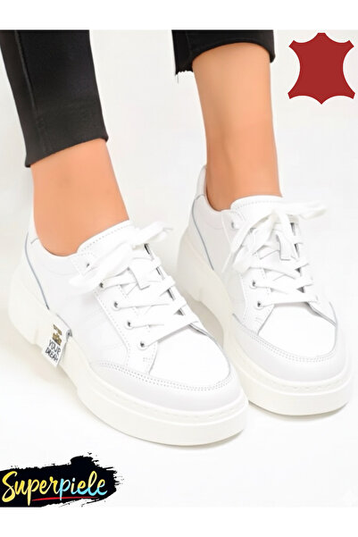 ANGEL BLUE Women's casual shoes, genuine leather, lace closure, decorative stitching