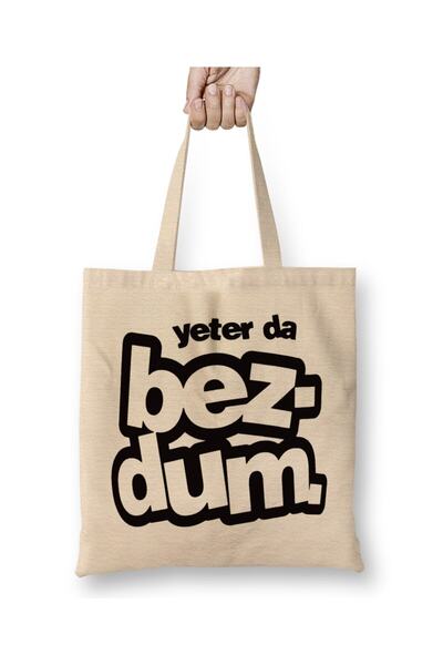 Toyaso Yeterda Bezdum Τσάντα από λευκό ύφασμα Μαύρης Θάλασσας Τσάντα αγορών μ...