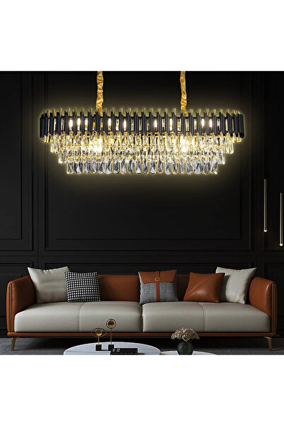 Hammer نجف مودرن مستطيل اسود مع ذهبي E14 قطر 100*35 سم