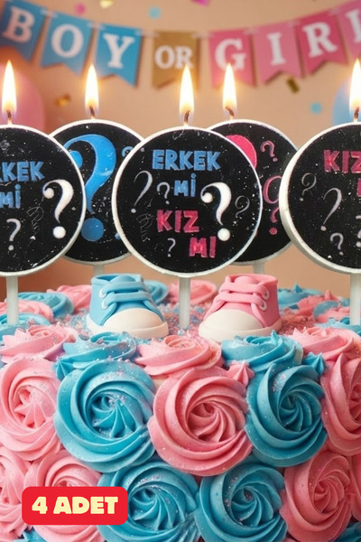 Baloncu Dede Προμήθειες για πάρτι αποκάλυψης φύλου με κερί με γράμματα για αγόρι ή κορίτσι