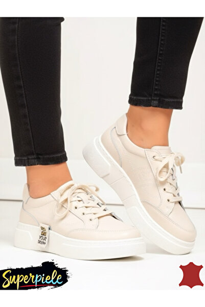 ANGEL BLUE Women's casual shoes, genuine leather, lace closure, decorative stitching