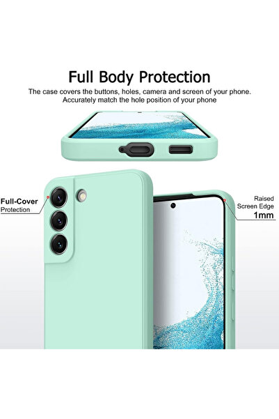 OEM Samsung S22 5G compatible case made of velvety silicone with camera protection - Turquoise