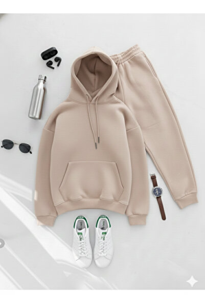 NİCE Men's 3 Thread O Oversized Tracksuit Set-Bottom Top Set