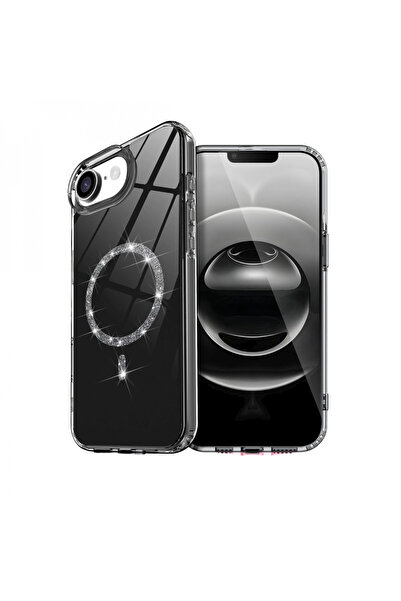 MKR غطاء ابل ايفون 16e لايف دايموند ماج سيف - أسود