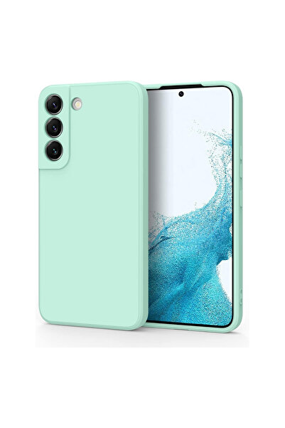 OEM Samsung S22 5G compatible case made of velvety silicone with camera protection - Turquoise
