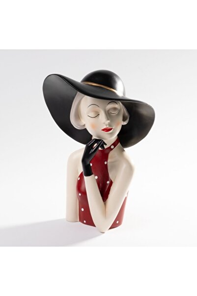 Home Chic woman statuette with black hat and gloves – 27cm