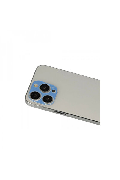 eco port زجاج حماية لعدسة الكاميرا قوس قزح لهاتف آيفون 13 برو ماكس - أزرق