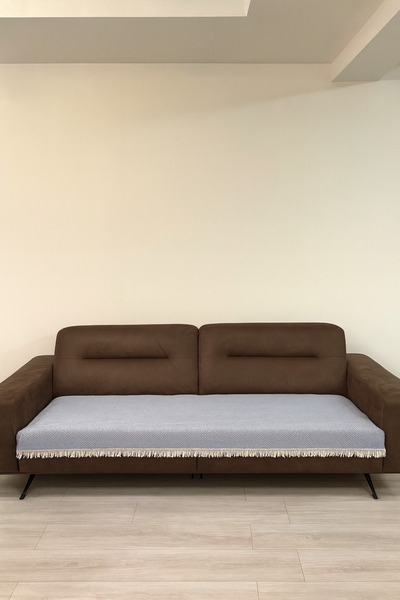 LUNGA VİTA غطاء أريكة منسوج بنمط الشعير مقاس 90×210 مصنوع من القطن 100%