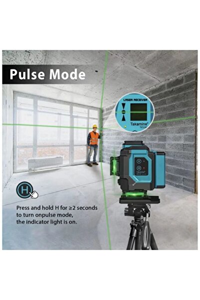 PORKY 4D Laser Level 16 Lines, 25 m, Remote Control, Adjustable Tripod 51-150 cm