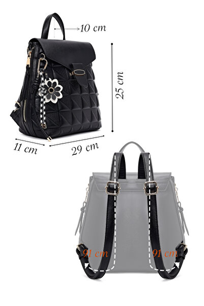 Derimod Women's Black Printed Accessory Backpack 25Abd285026