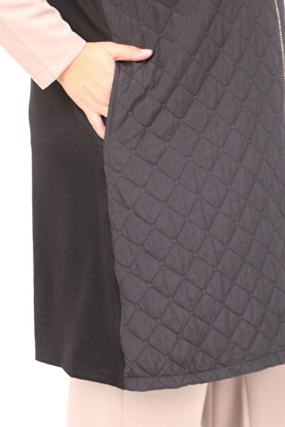 Eslina 54009 Plus Size Quilted - Modal Vest - Black
