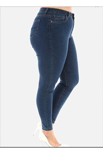 Bella denim Ροζ μπλε ψηλόμεσο παντελόνι Battal ελαστικό ύφασμα Plus Size Super Skinny Jean τζιν