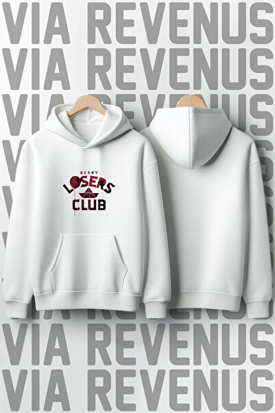 Vordevia Losers Club cu imprimeu bumbac 100% Calitate Premium cu glugă Swea t...