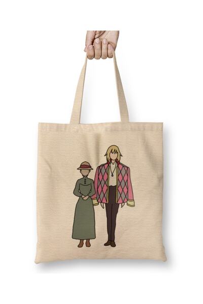 Toyaso Howl's Moving Castle 002 Λευκή υφασμάτινη τσάντα με μακριά λαβή Τσάντα...