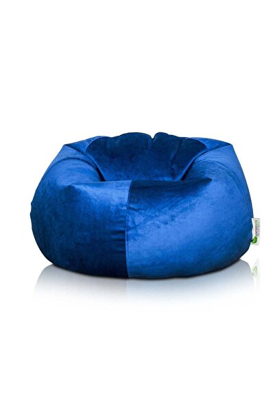 Anderson كرسي بين باج مخملي فاخر متوسط النعومة - أزرق داكن