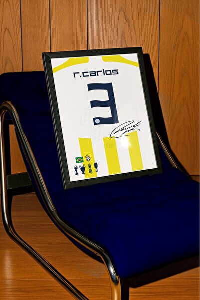 Base Concept R.Carlos 3 Numara Sarı Lacivert Forma Tablo Poster (Çerçeveli)