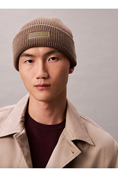 Calvin Klein Wool Cashmere Blend Fisherman Beanie