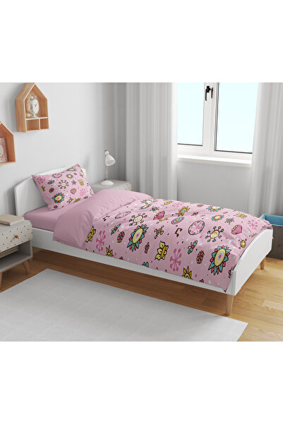 Erays Home Pink Floral Pattern 3D Digital Printed Single Duvet Cover Set Sleeping Set