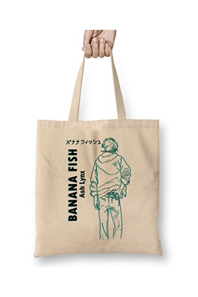 Toyaso Банана Фиш Ейджи Окумура и Аш Линкс Бяла платна чанта с дълги дръжки П...