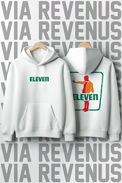 Vordevia Stranger Things Eleven cu imprimeu bumbac 100% Calitate Premium cu glugă Swea tricou