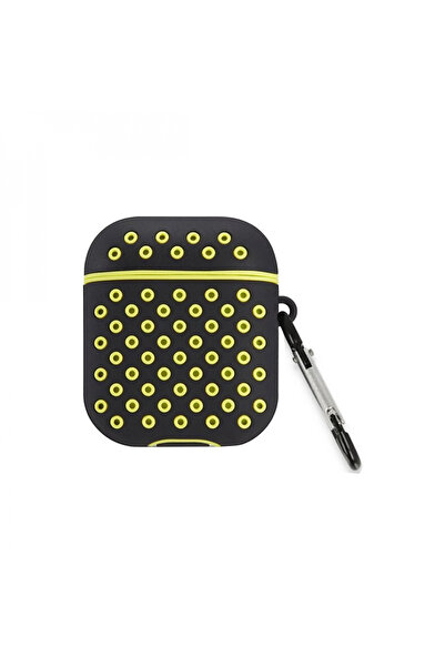 Ardan Home حافظة Airpods 2 (الجيل الثاني) الرياضية المثقبة - أسود-أصفر