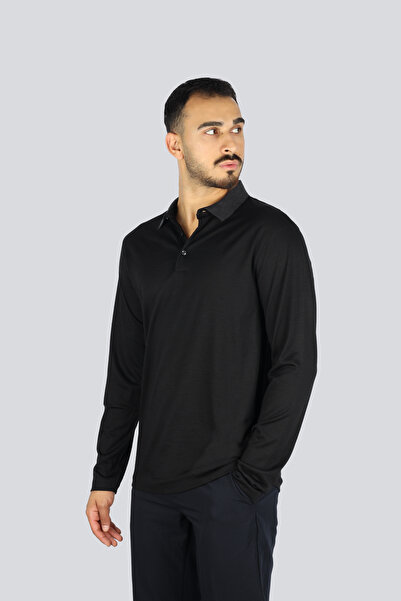 BOSS Men's Regular Fit Long Sleeve 100% Wool Knitwear Black Polo Neck T-Shirt 50549317-001