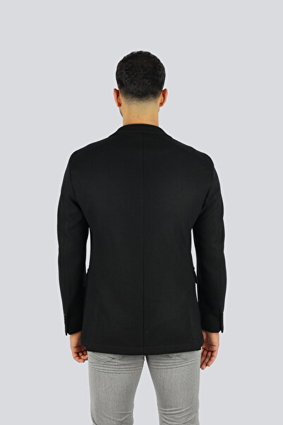 BOSS Men's Regular Fit Notched Collar Long Sleeve Black Jacket 50551576-001