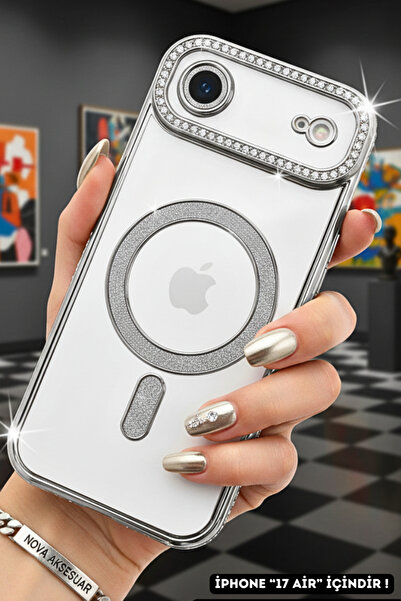 cepmoda حافظة هاتف iPhonE “17 AİR” من نوع Magsafe - غطاء فاخر مع حماية للعدسة...