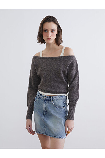 LC Waikiki I Wide Roba Collar Loose Fit Women's Knitwear Sweater from Freezen...