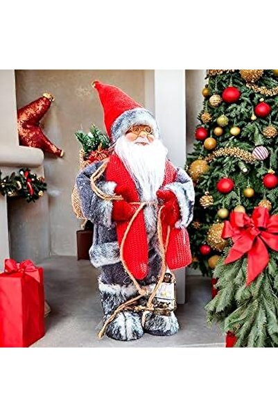 Home Figurina Craciun, Mos Craciun, design detaliat, material textil, multicolor