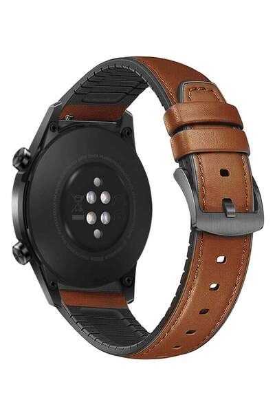 Perfii سوار بديل من الجلد الأصلي مقاس 20 مم لساعة هواوي GT 2 مقاس 42 مم، لون ...