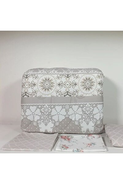 Reiashn Trendy floral bedspread, 100% cotton, summer gray color, single and a half size