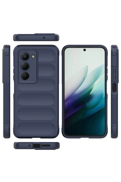 cepmoda Xiaomi'Redmi 15 (4g)' Case - Anti-Shock Velvet Interior Coating Curved Thick Soft Cover - Dark Blue